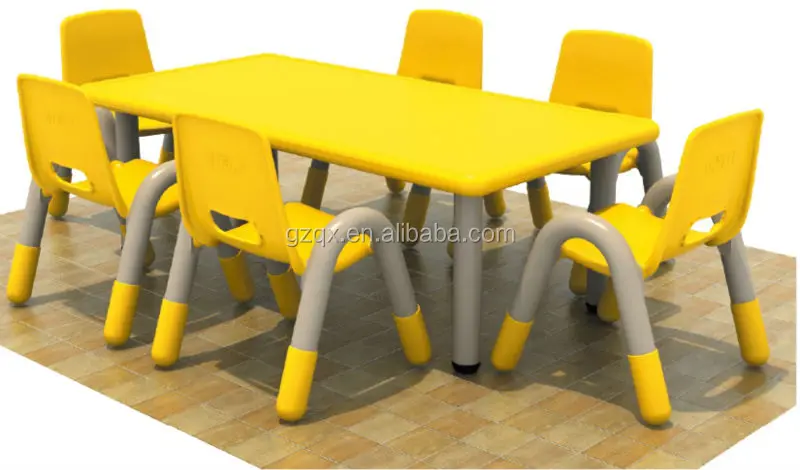 Godd Quality Rectangle 4-seat children table and chairs kid school desk kids table and chairs QX-193