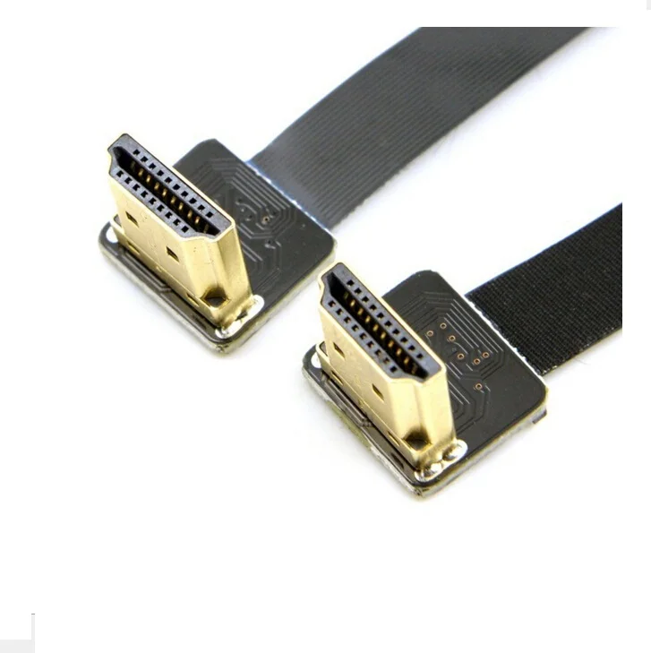 90 degree Elbow Angled Flat Ribbon HDtv fpc FPV Cable 11.8' Thin HDtv HDM Cable