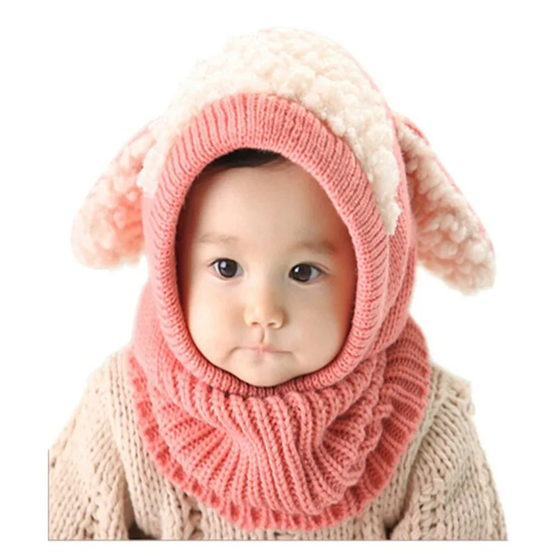 Cheap Price Plush Cute Winter Warm Kids Cap Children Hats Baby Knitted Wool Hat