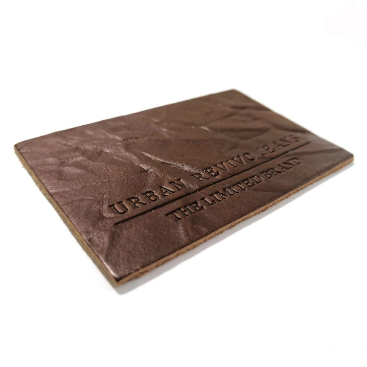 
High quality recycled debossed custom leather patches 