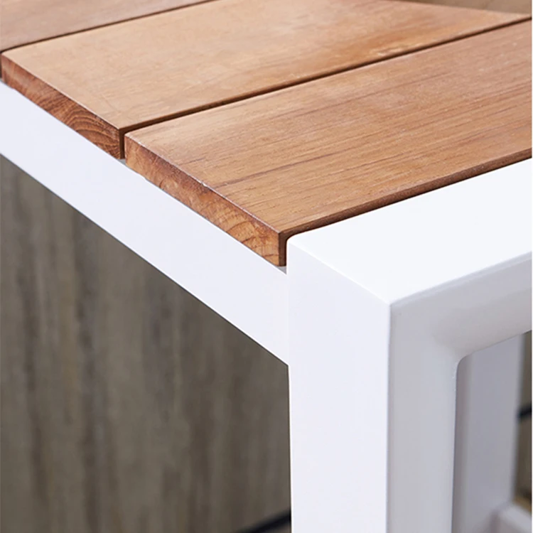 Modern 3 Piece white Luxury Garden Furniture Aluminum Outdoor Patio High Bar Dining Table Chairs Set for Sale