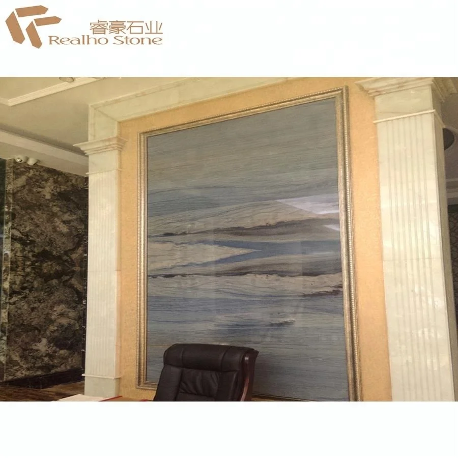 
Brazil Luxury light blue stone precious azul macaubas marble slabs price 