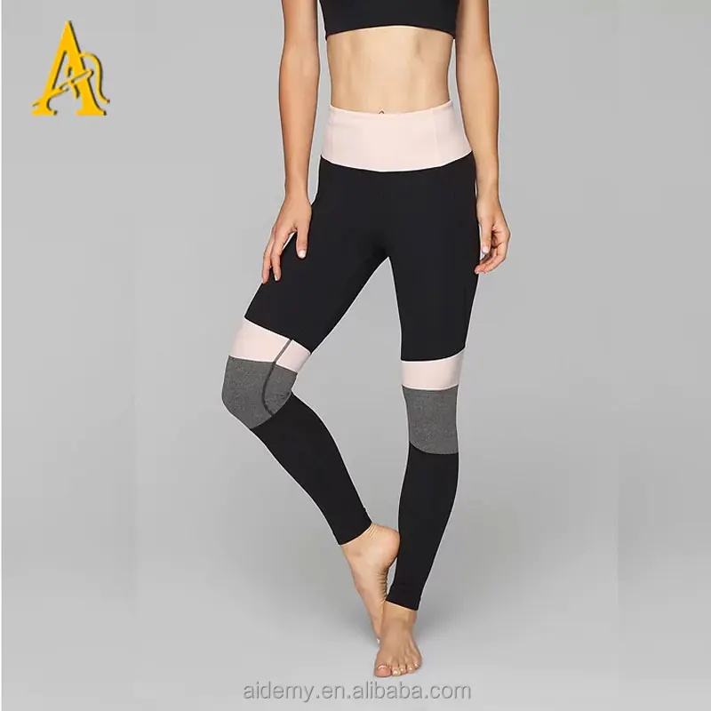 
Athletic wear Modblock Salutation Tight sports pents, with Grey Heather and Black/Pink Print logo 