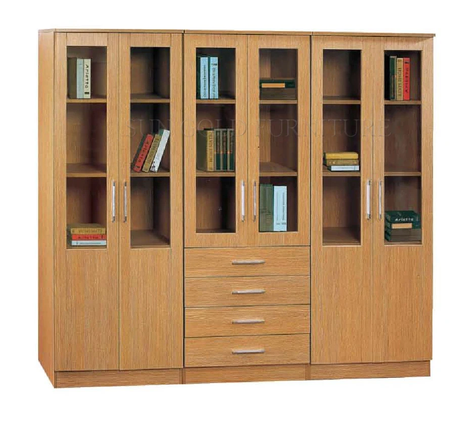 Wooden library bookshelf bookcase, office filing cabinet furniture (SZ-FCB318)