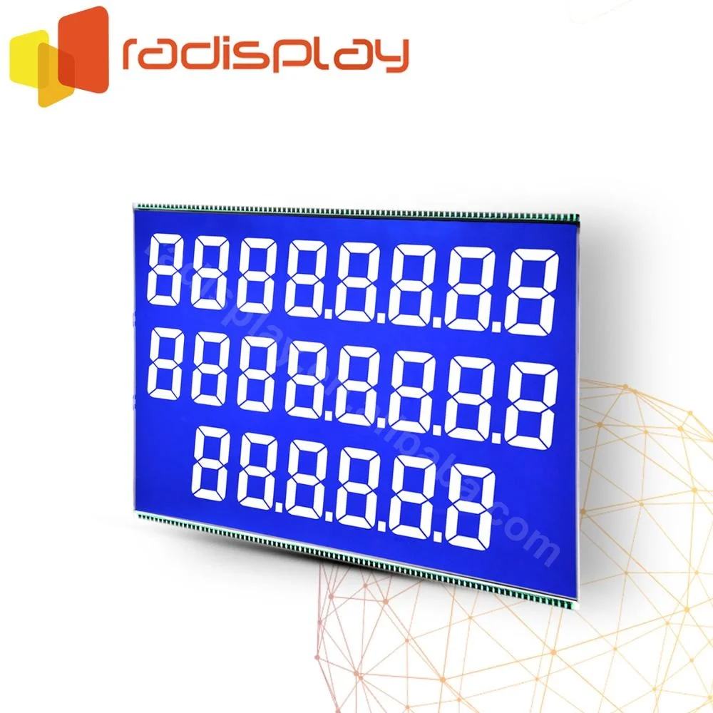 
7 Segment 776 /886 Negative Blue VA Fuel Dispenser STN TN Lcd Display 
