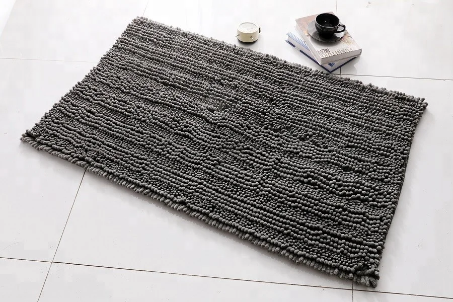 2021 hot sale microfiber chenille bath mat made by chenille machine bath mat green set chenille