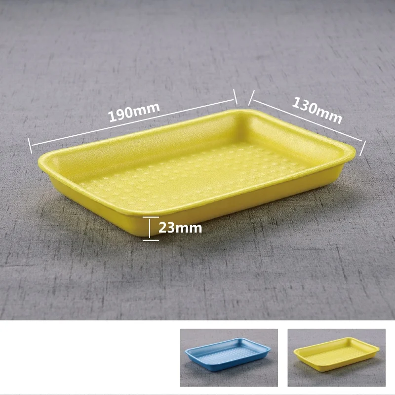 
19*13*2.3cm Disposable plastic foam tray in Food Grade ps material supermarket foam plate disposable party snacks plate 