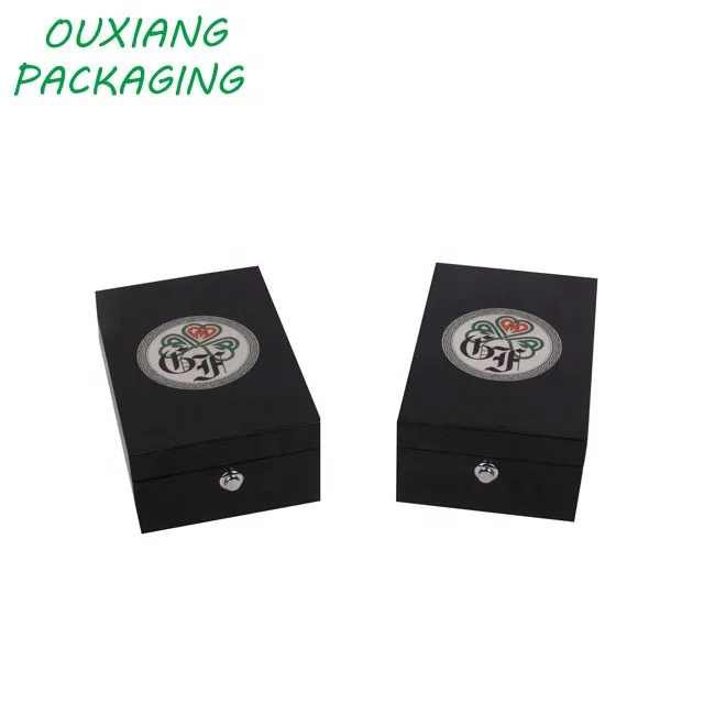 USA market hot sale luxury piano black lacquer finish perfume bottle gift box