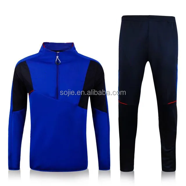 dark blue color custom tracksuit thailand soccer team tracksuit soccer uniform jersey
