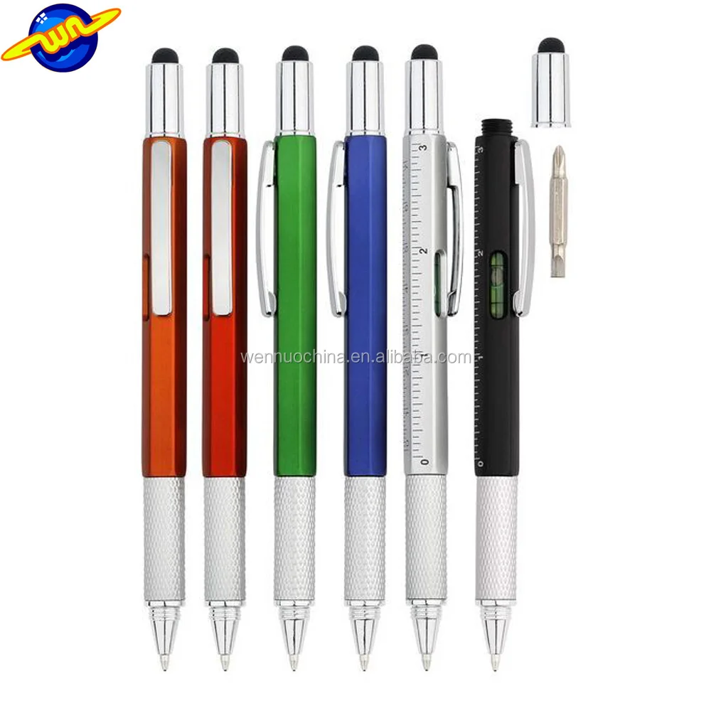 6 in 1 construction gradienter stylus ruler screwdriver pen tool