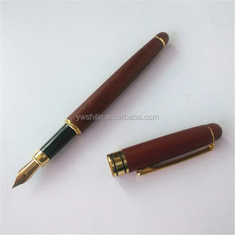 high quality Promotional mahogany wooden fountain pen and wooden roller pen