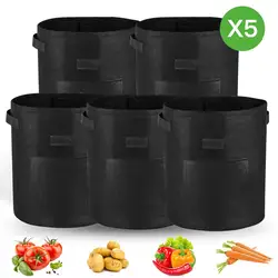 7 Gallon Potato Planter Bags with Access Flap and Handles Aeration Tomato Fabric Plant Pots for Vegetable and Fruit Growing