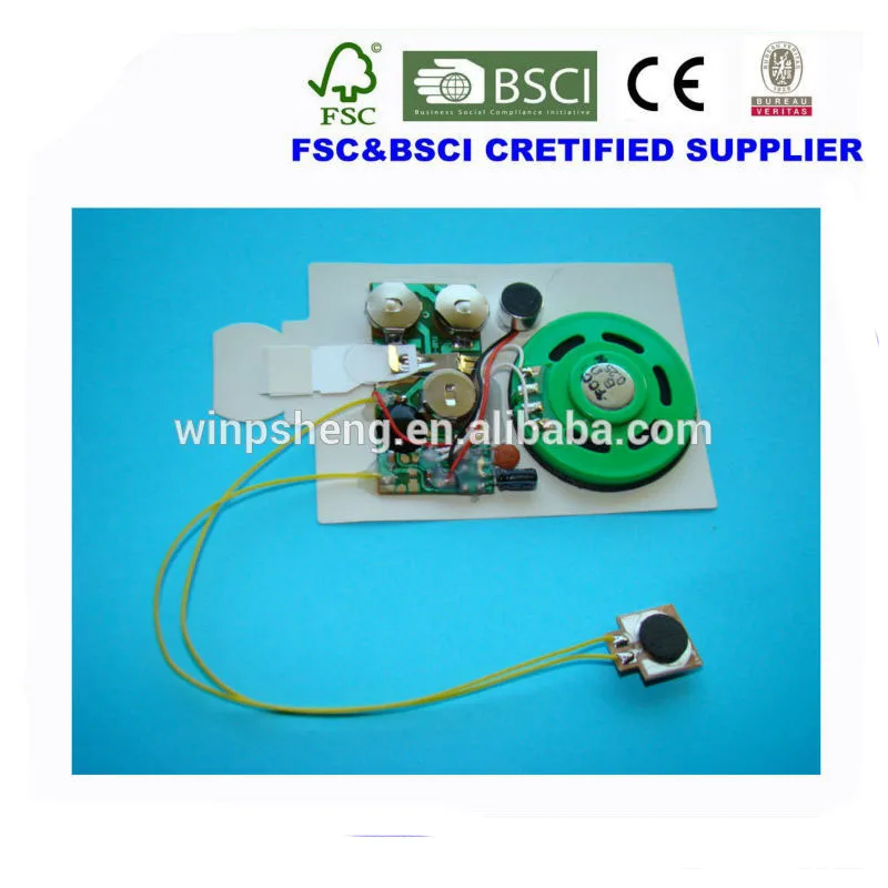 
recordable greeting cards chip /mini voice recorder chip 