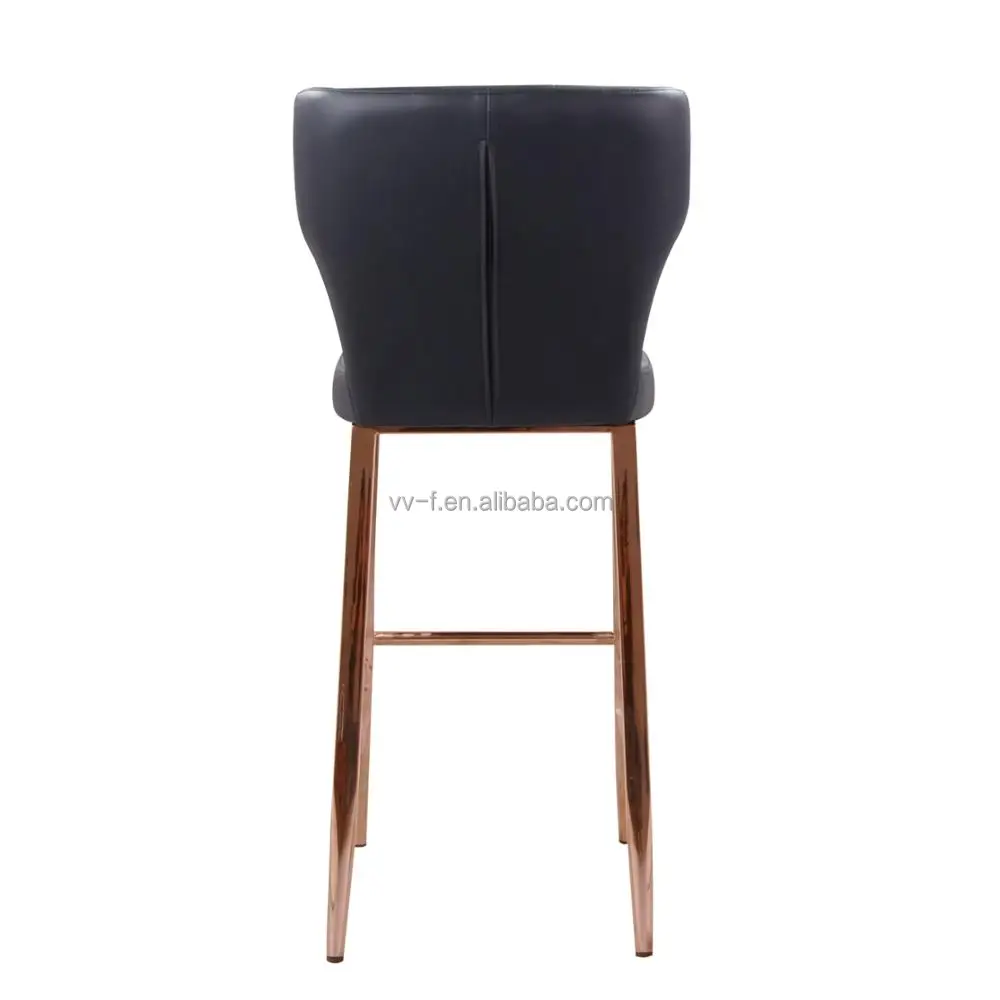 
high back leather seat bar chair gold 