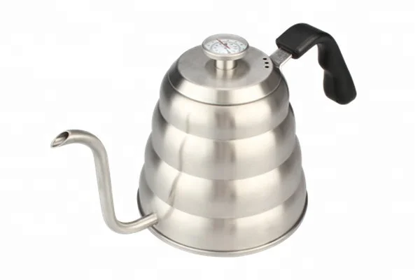 Gooseneck Spout Hand drip stainless steel pour over coffee kettle with thermometer