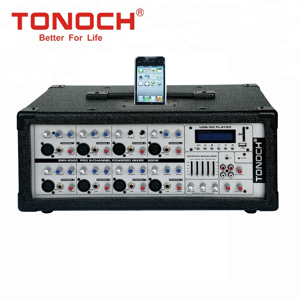 TONOCH OEM professional 8 channel built-in MP3 player integrate USB SD power sound Audio Amplifier Box