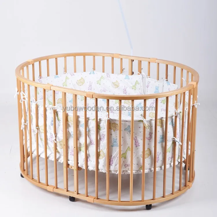 
adjustable wooden baby oval playpen in blue dealer 