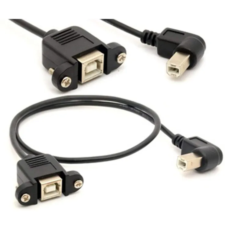 
High Quality USB 2.0 B Adapter Male to Female Connections 90 Degree Printer Extension Cable 