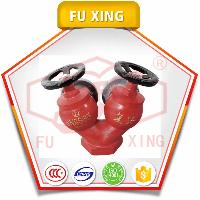 Красный живописи пожарный гидрант посадка клапана и Латуни шланга клапан