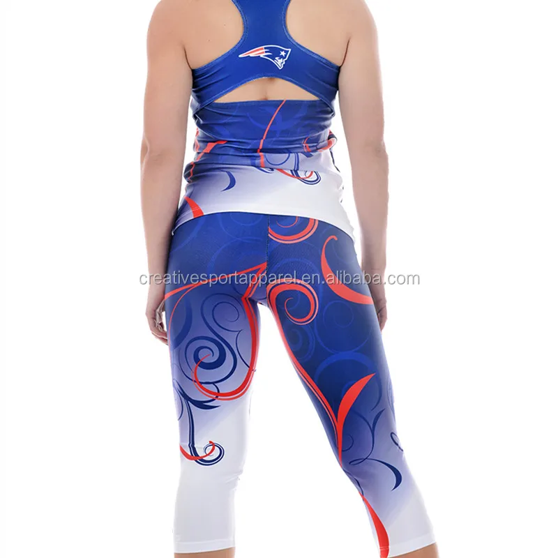 Custom Sublimation Wholesale Cheerleader Cheerleading tank top Capri Leggings