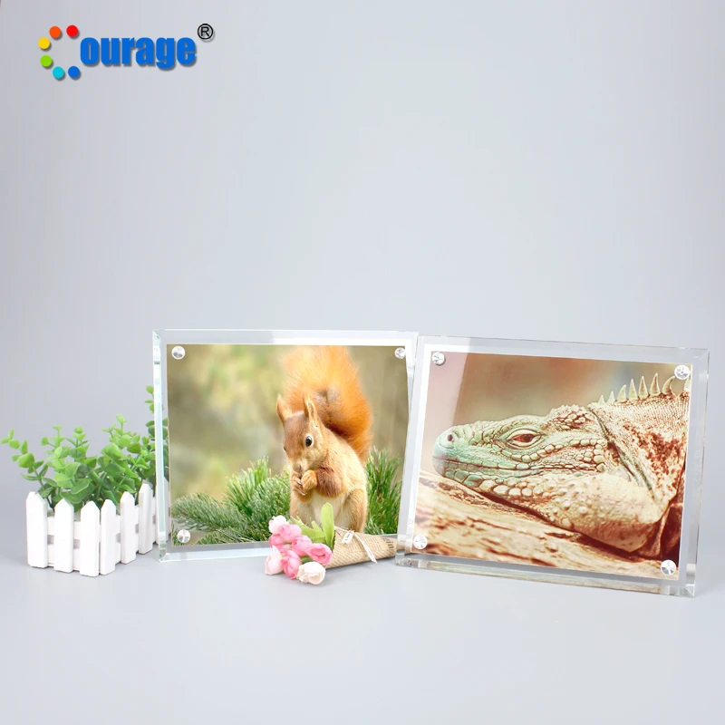 Мужество BL-09 прямоугольник Безрамная картинная рамка фото на стекле