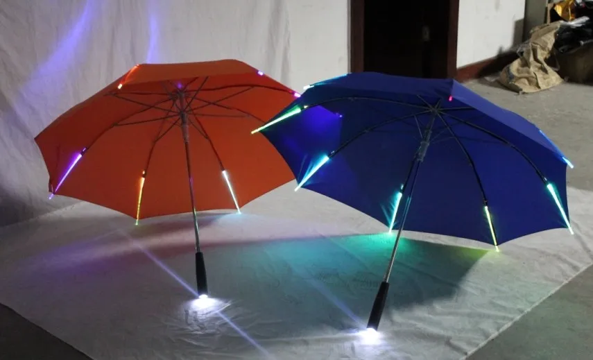 branded umberlla wholesale led light umbrella led stick umbrella auto open straight umbrella with hot sale