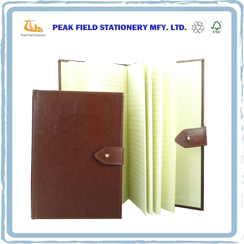 Сделанные на заказ винтажные блокноты формата A5 из искусственной кожи с желтыми страницами