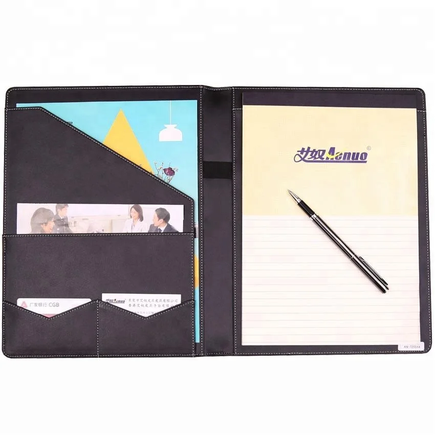 
Hot PU leather hardcover file folder cardboard presentation file folder 