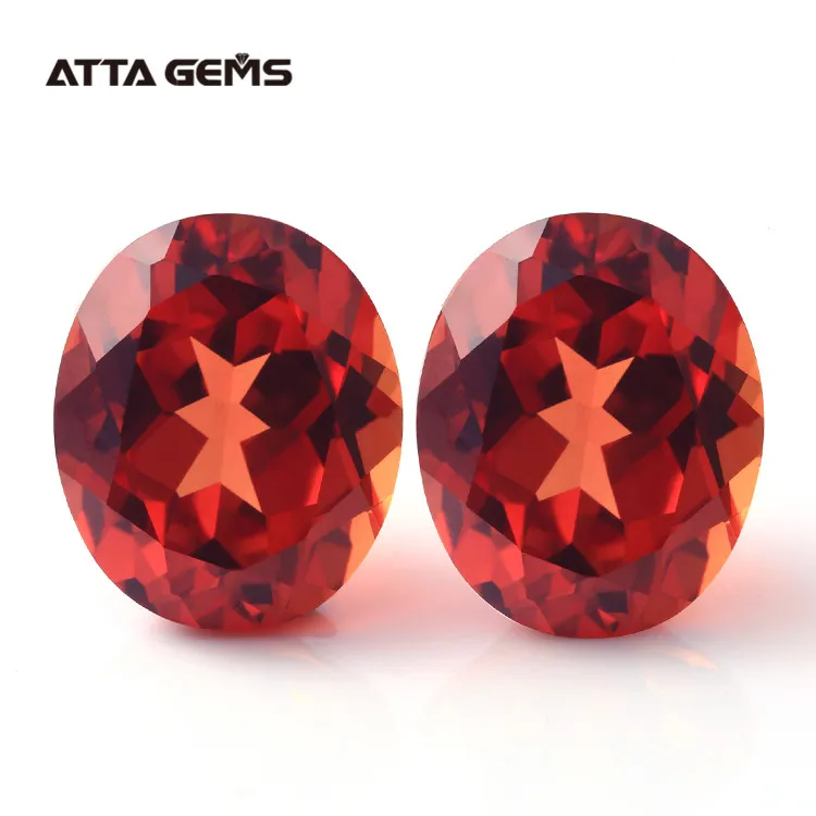 Synthetic (Lab Created) Corundum Oval Cut 12*10mm Orange Sapphire Gemstone