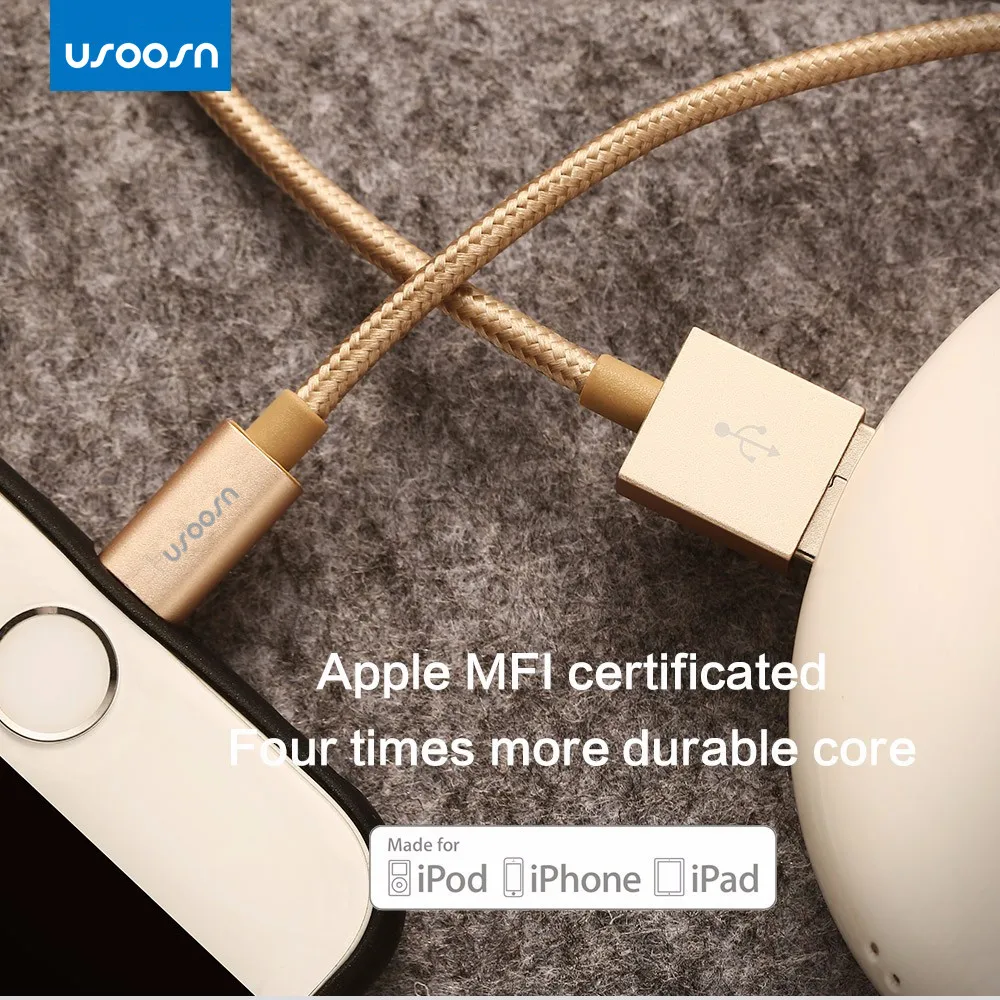
USOOSN brand 100% Original 8 Pin USB Cable For iPhone 5 , usb charge line For iPhone 6 for MFI certified 