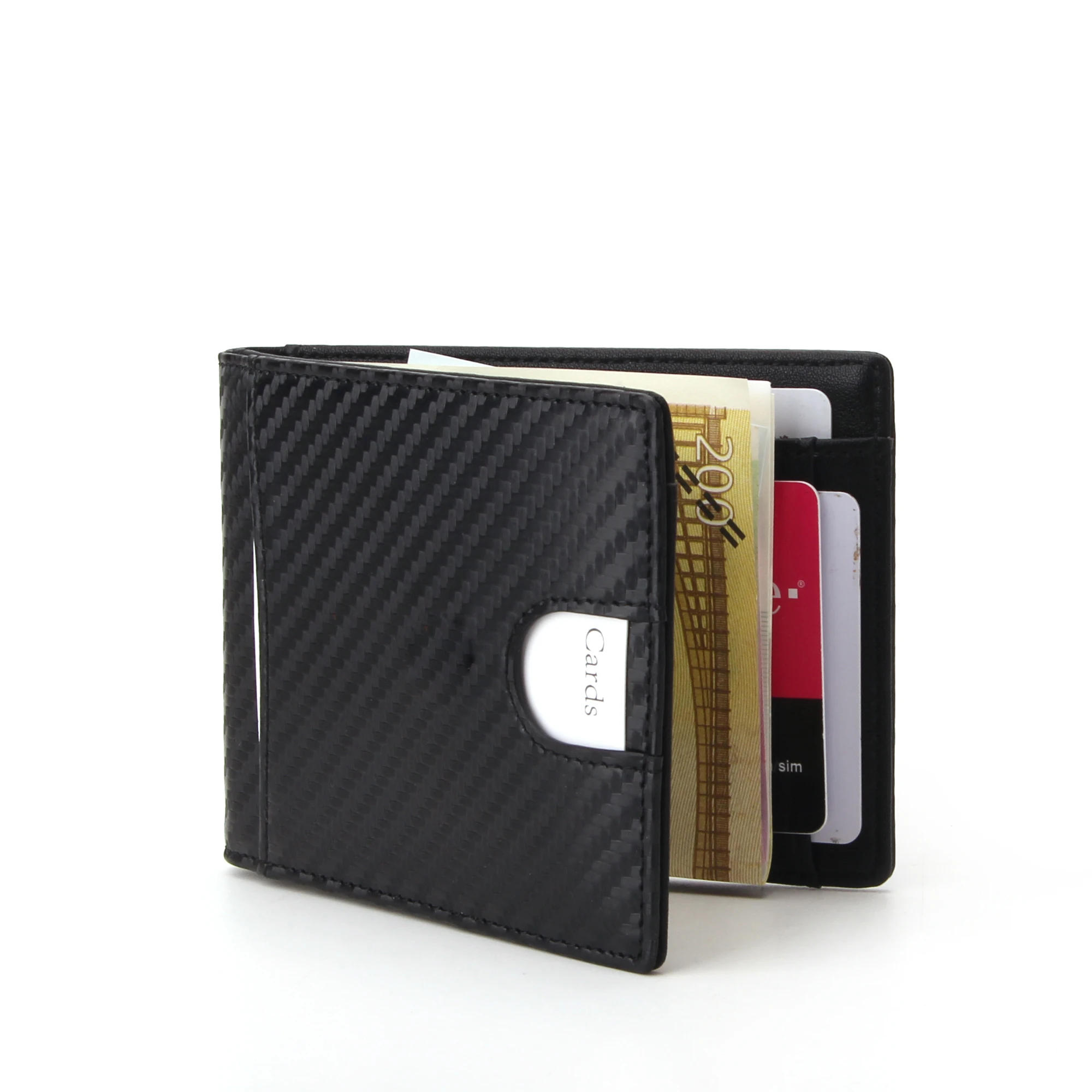Slim bifold men money clip wallet RFID blocking