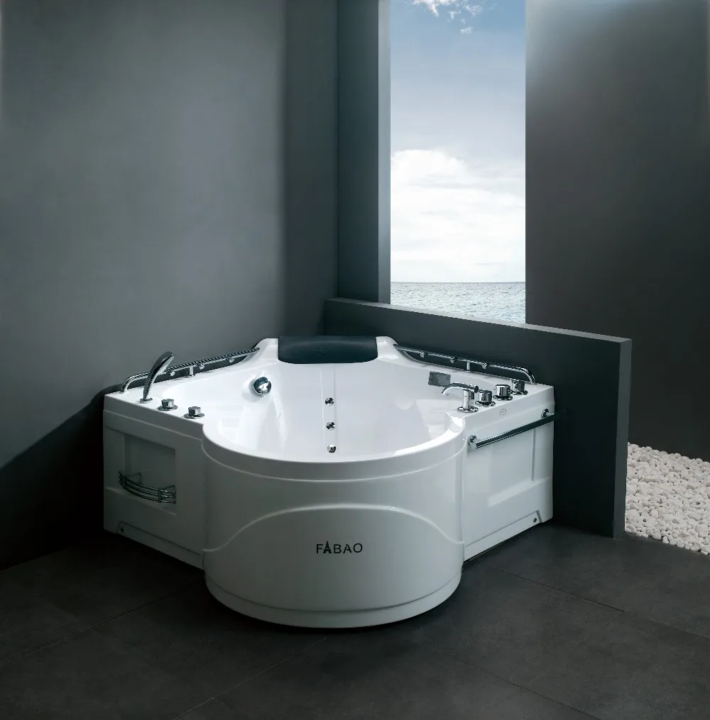 FABIAO Baignoire jakuzzy Modern Design Bath Luxury Sector Shape acrylic Freestanding 2 Person Bath Tub Prices For Hot Spring SPA