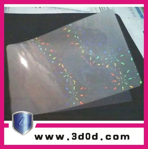 Custom id Card Printer Sticker pvc hologram card overlay sticker label