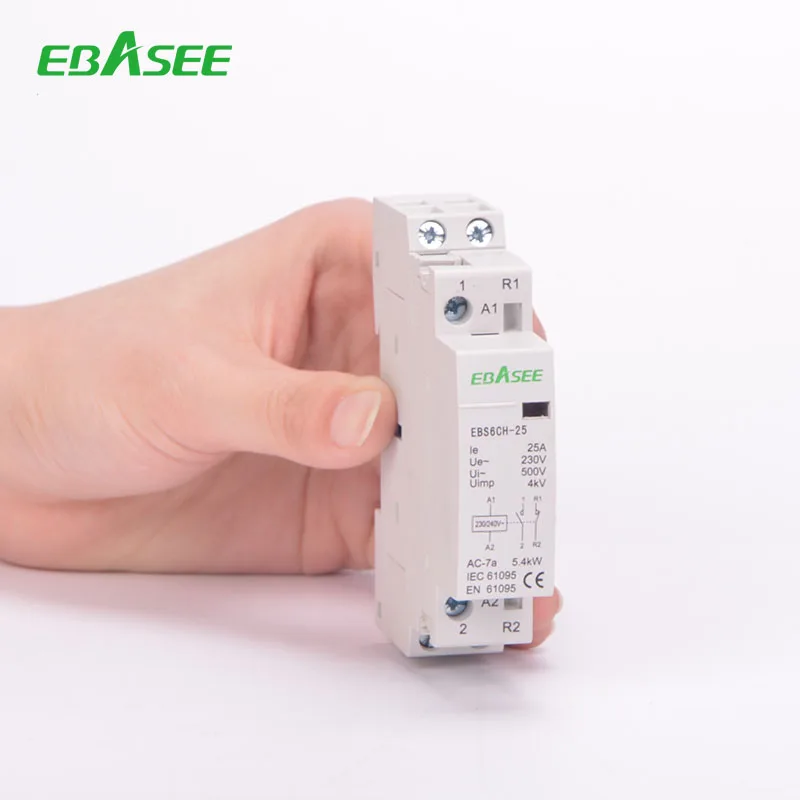 EBASEE Modular din rail 16A 25A 32A 40A 63A 1pole 2pole 3pole 4pole ac modular contactor 2NO 2NC