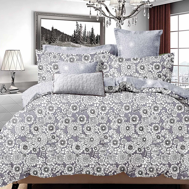 New design printed luxury bedding comforter sets double size bed sheets bedding sets