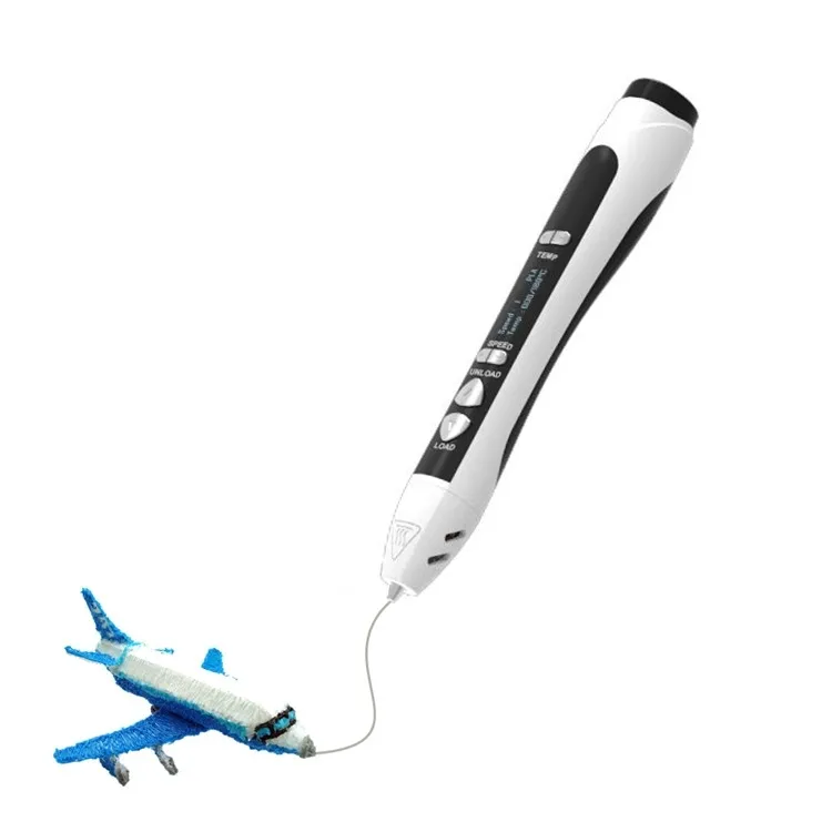 CE ROHS safe digital intelligent 3D printing pen with led display usb charging