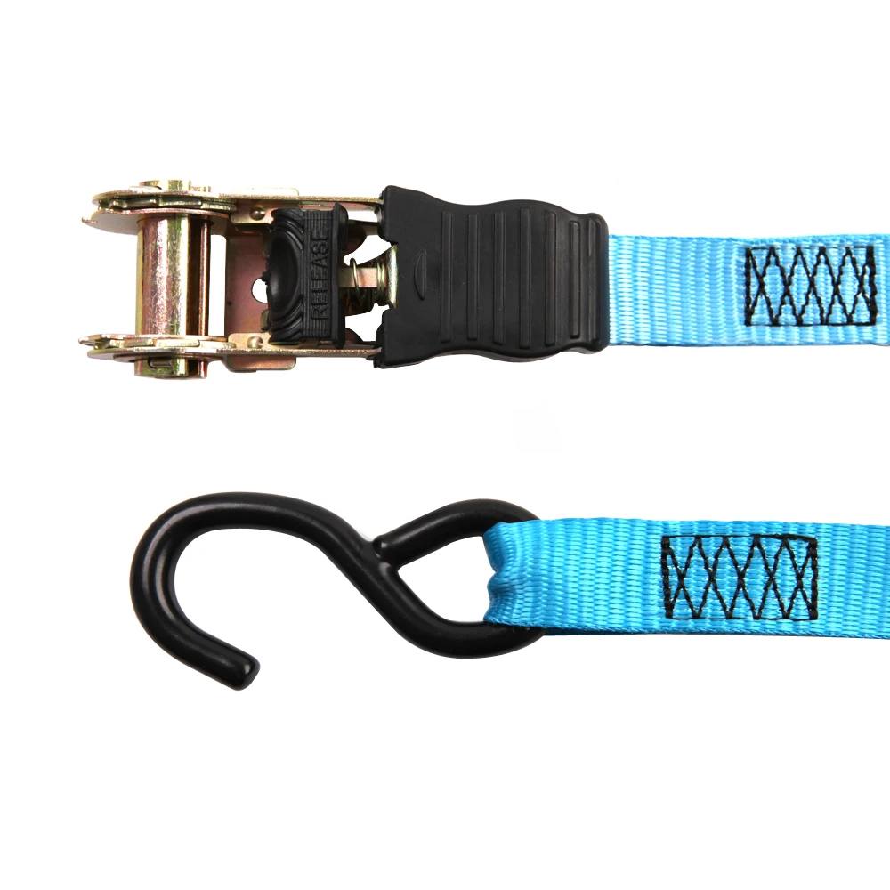 4 упаковки, 1 дюйм x 10 дюймов, автомобильный Трещоточный ремешок с ручкой с резиновым покрытием и крючками S, прочность на разрыв 1500 фунтов