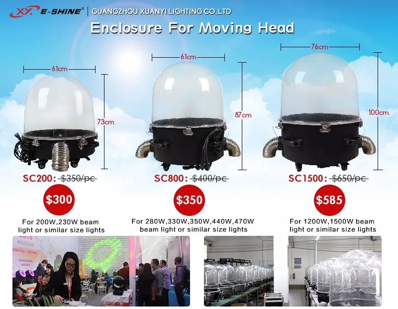 Waterproof acrylic rain covera lighting / moving head 200W/230W beam light