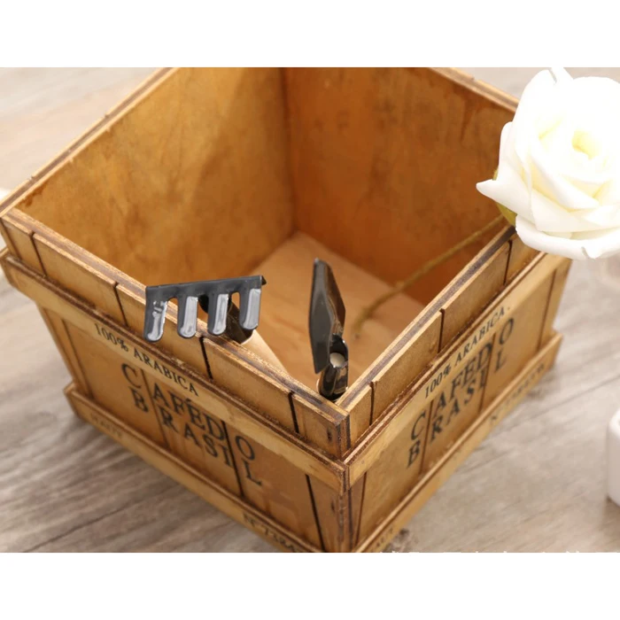 wholesale vintage wooden planter succulent plants pots