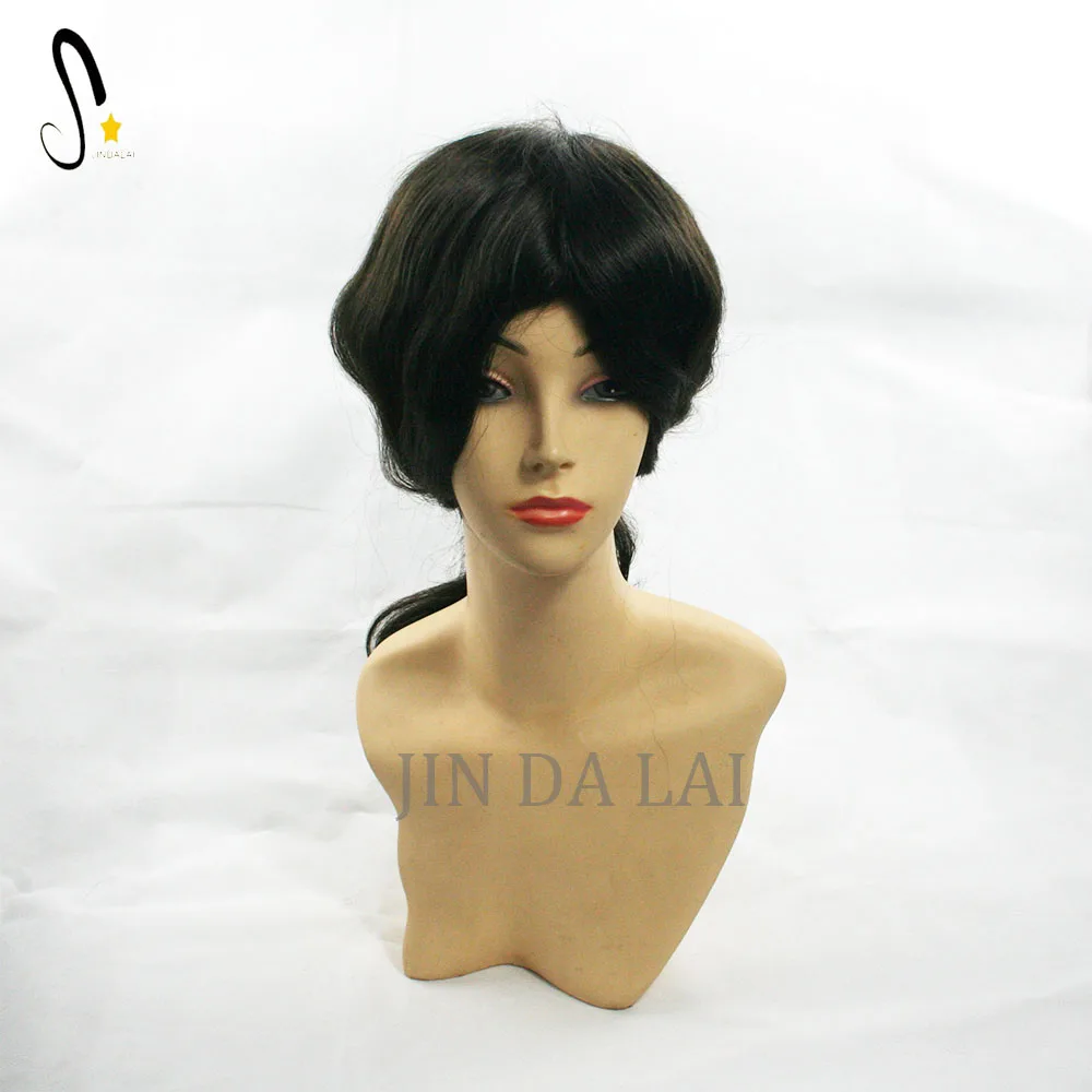 Dark Brown 16inch Long Straight Indian Human Hair Prosthetics Women Topper with Baby Hair
