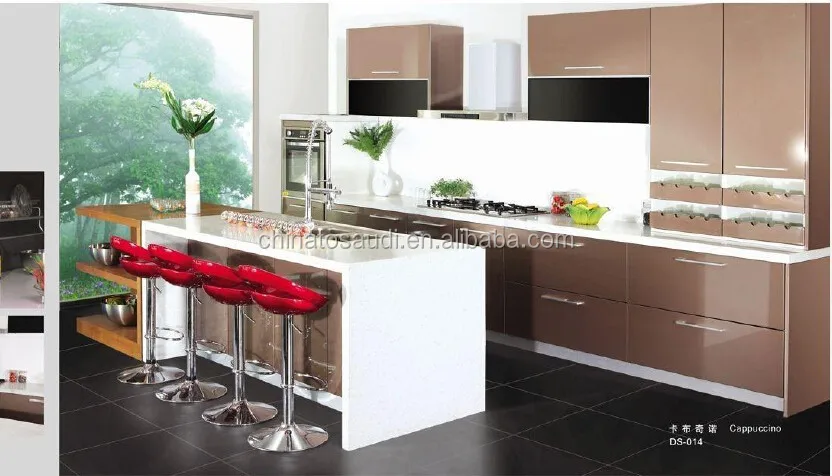 
Guangzhou factory export Italy style melamine modular kitchen cabinet design 