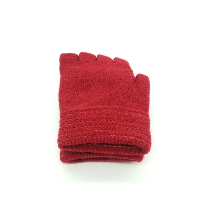 
winter cute mushroom children flip gloves warm half-finger gloves kids 