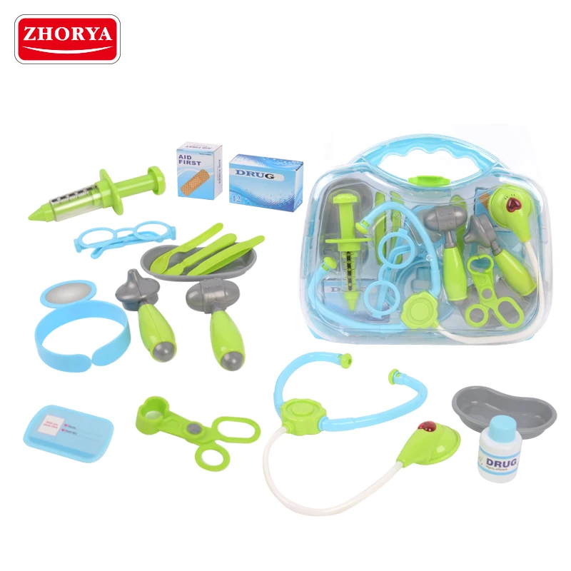 Zhorya 16 pcs play set medical kit plastic doctor toy set for kids