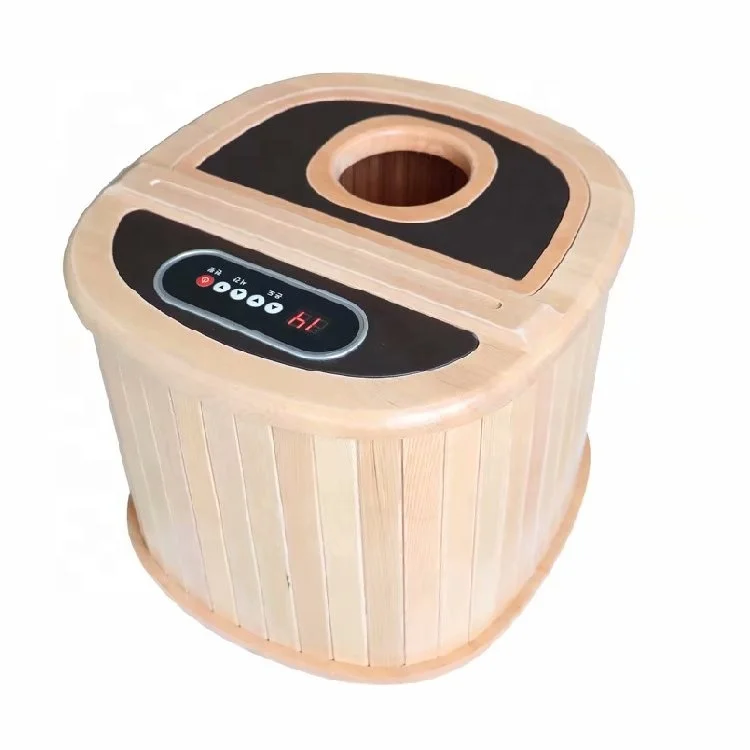One Person Portable Wooden Far Infrared Heating Dry Foot Sauna Hot Tub