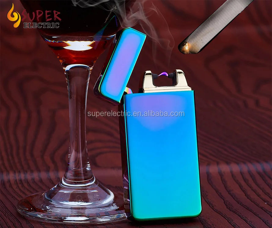 China electric single ARC golden usb charged cigarette side button USB lighter