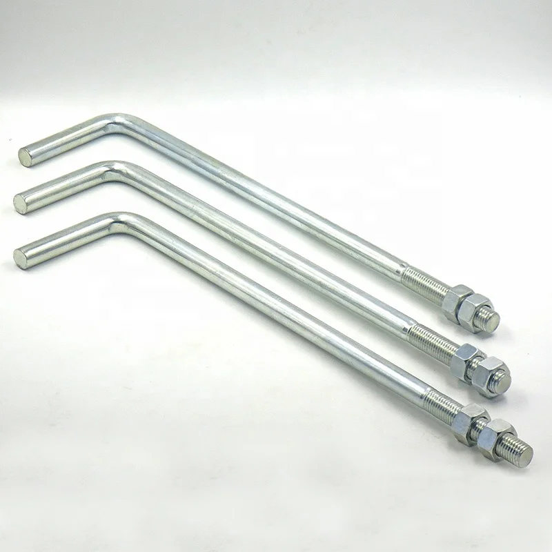 
Anchor bolts w/ nuts and washers, Hot dipped galvanized steel, 5/8