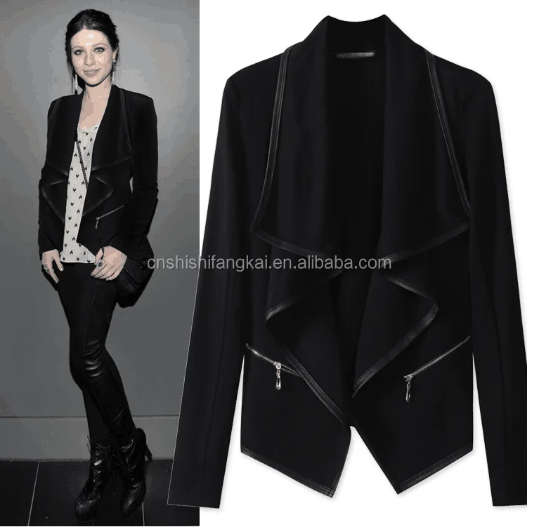xxxl big size fat girl women lady wear coat jacket wholesaler factory front zipper black jacket