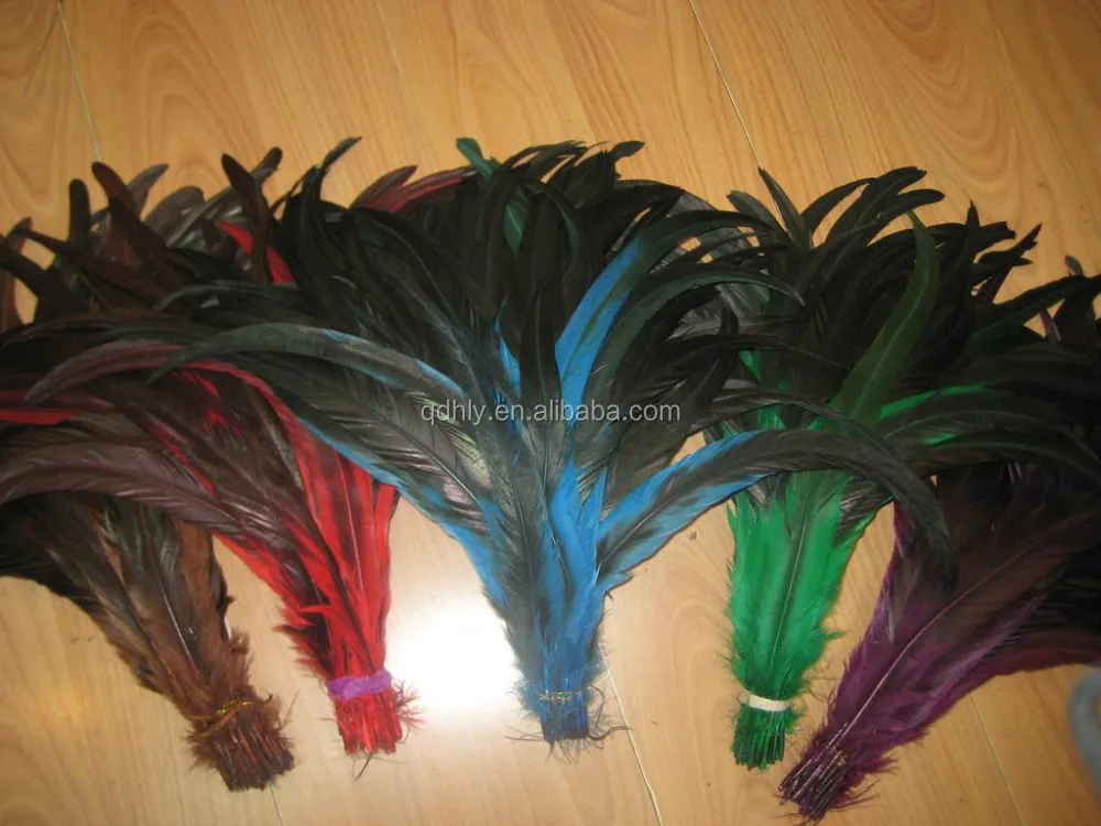 Wholesale 30-40cm bright pink rooster tail feathers