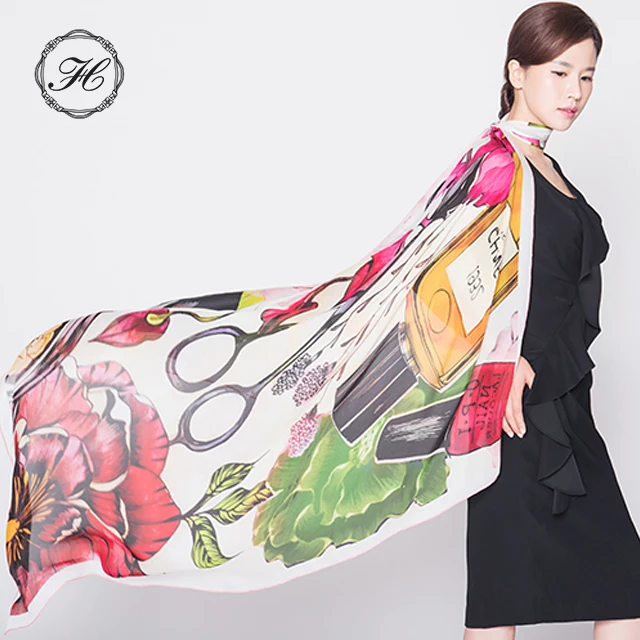 Hangzhou Scarf Factory Fashionable Design Lady Printed Pashmina Women Silk Scarf