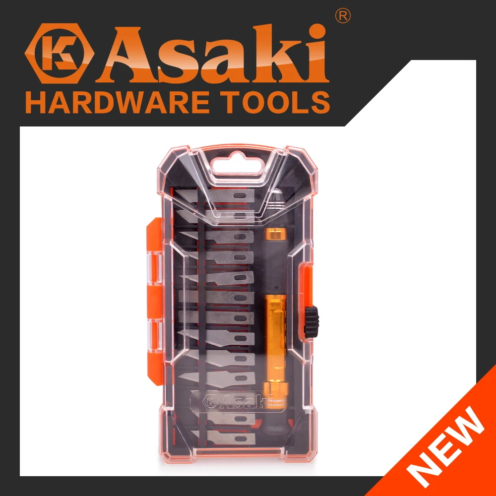Asaki 14pcs Precision Wood Carving Tools Craft Basic Hobby Knife Set